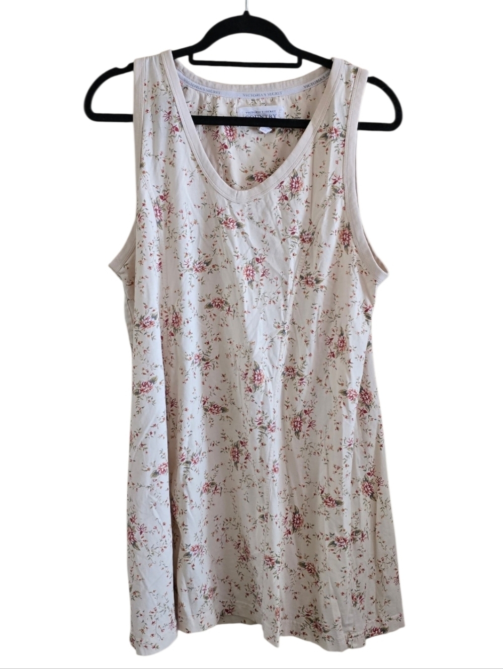 Vintage Victoria's Secret Country Floral Cotton Tank Top Sleep Dress L - Picture 2 of 7